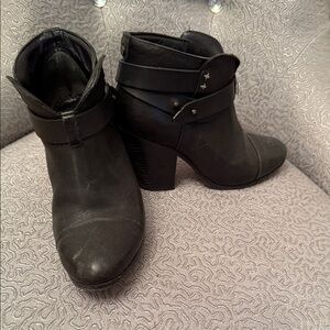 rag & bone Black Ankle Booties with Star Accents